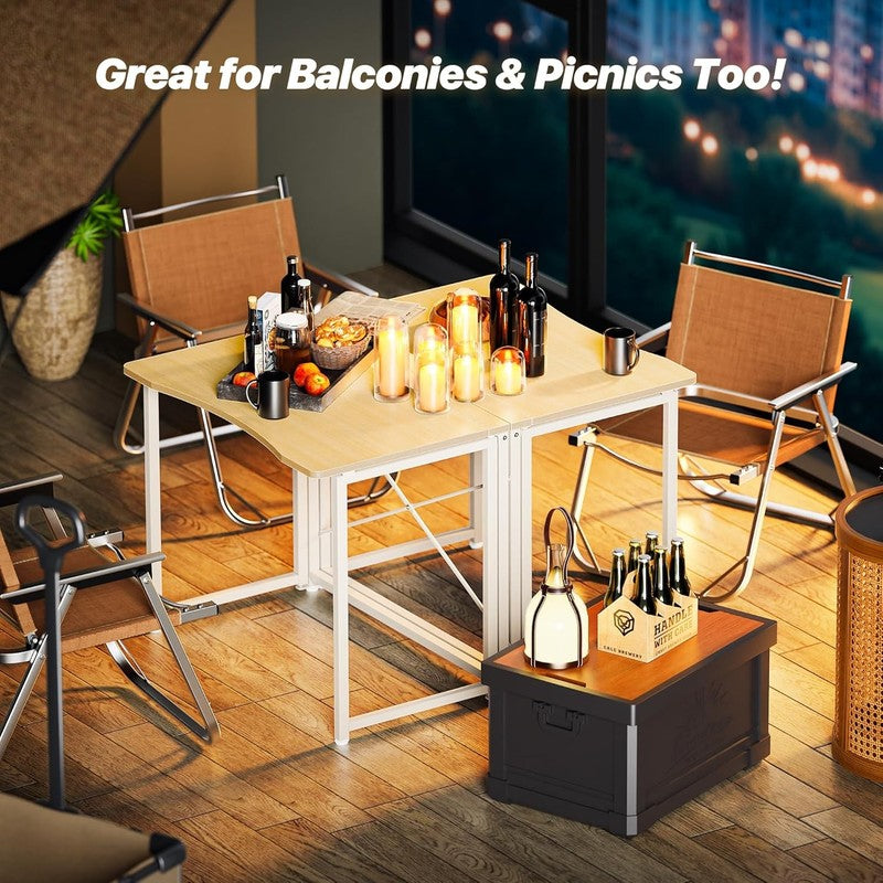 31.5" Folding Desk Oak   Small Space, Home Office, Easy Fold, Compact Design5