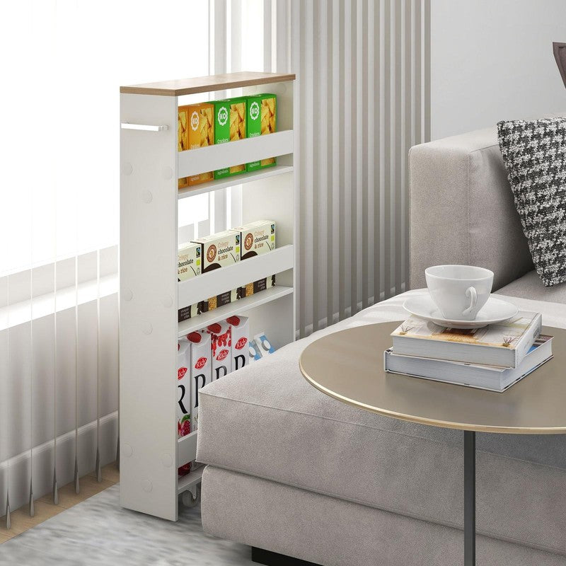 4 Tier Slim Rolling Storage Cart w/ Handle, Space Saving for Kitchen & Laundry2