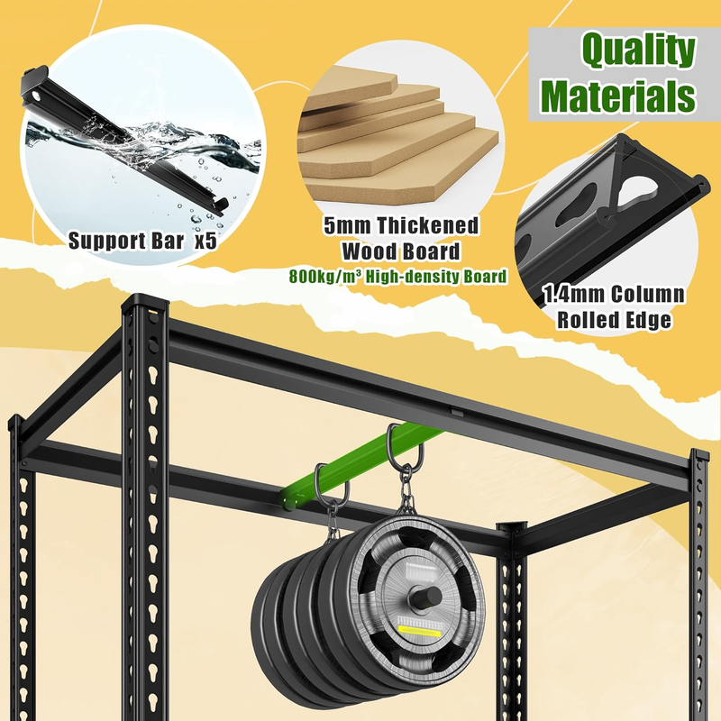 2010LBS Garage Shelving Unit, Heavy Duty Storage Shelves, Adjustable 5 Tier Util5