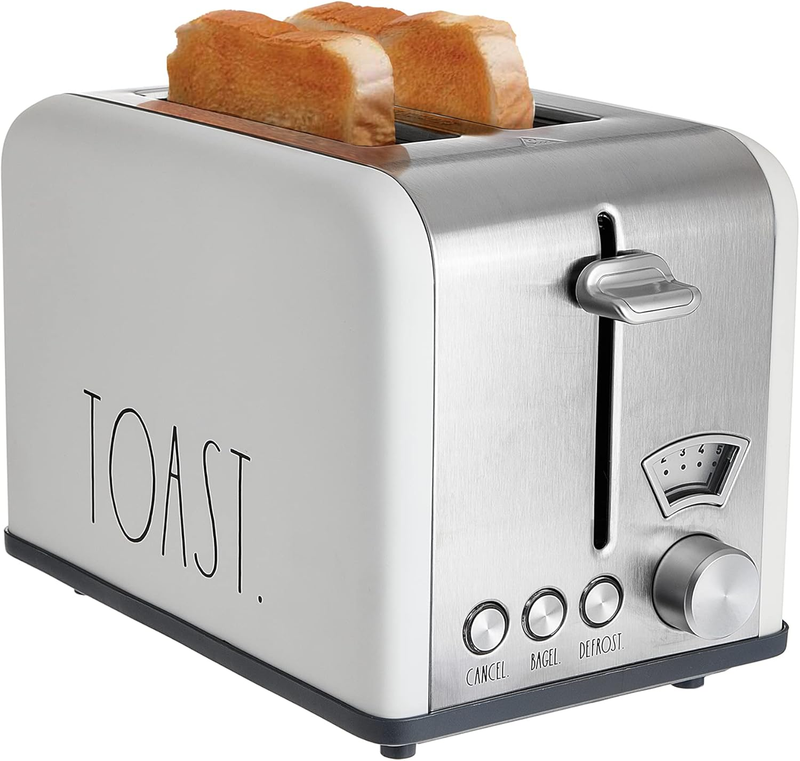 Stainless Steel 2 Slice Toaster Wide Slot 5 Browning Bagel Defrost Cancel Cream0