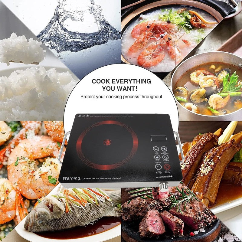 3500W Portable Electric Cooktop Single Burner Induction Hot Plate 110V8