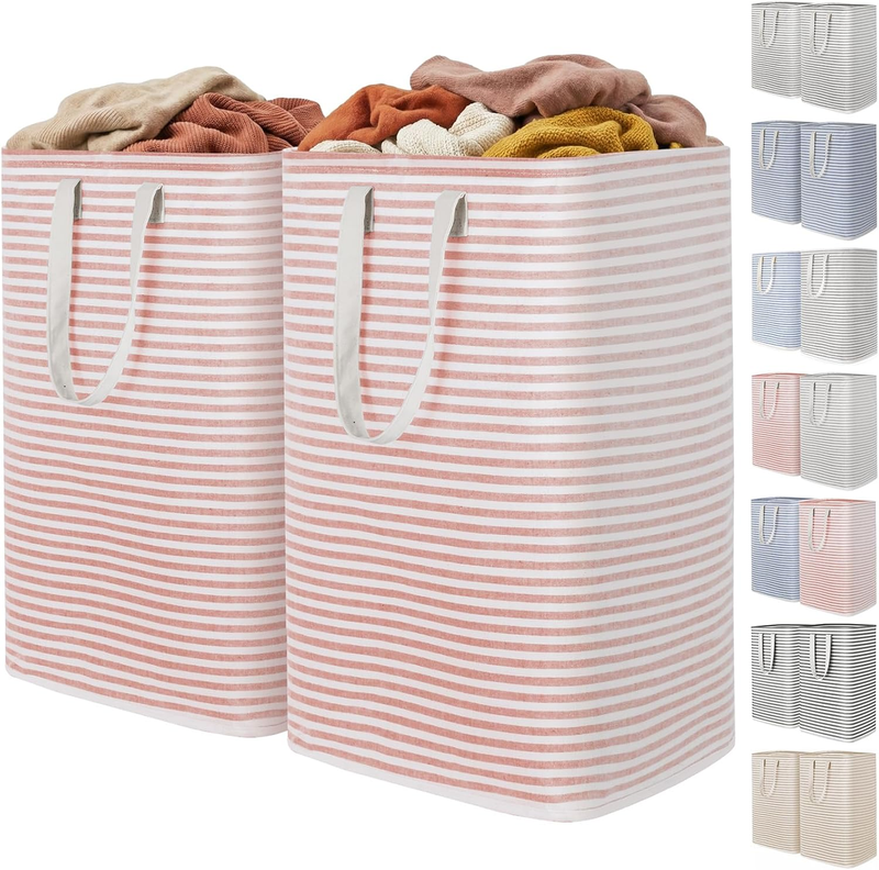 2 Pack 80L Laundry Basket Collapsible Clothes Waterproof Freestanding Reinforced9