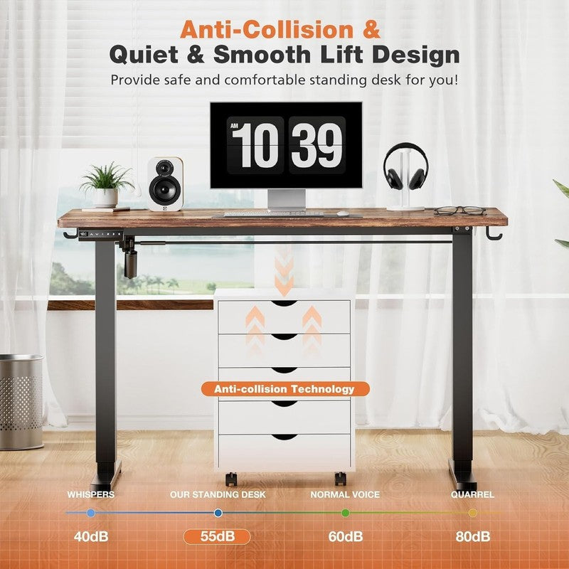 Electric Height Adjustable Standing Desk   48" Home Office Workstation6