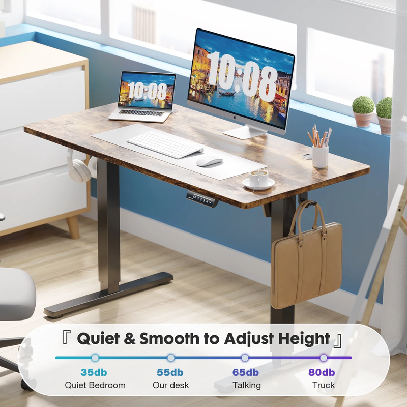 Electric Standing Desk, Height Adjustable Desk, 63 X 24 Inches Ergonomic Stand u2