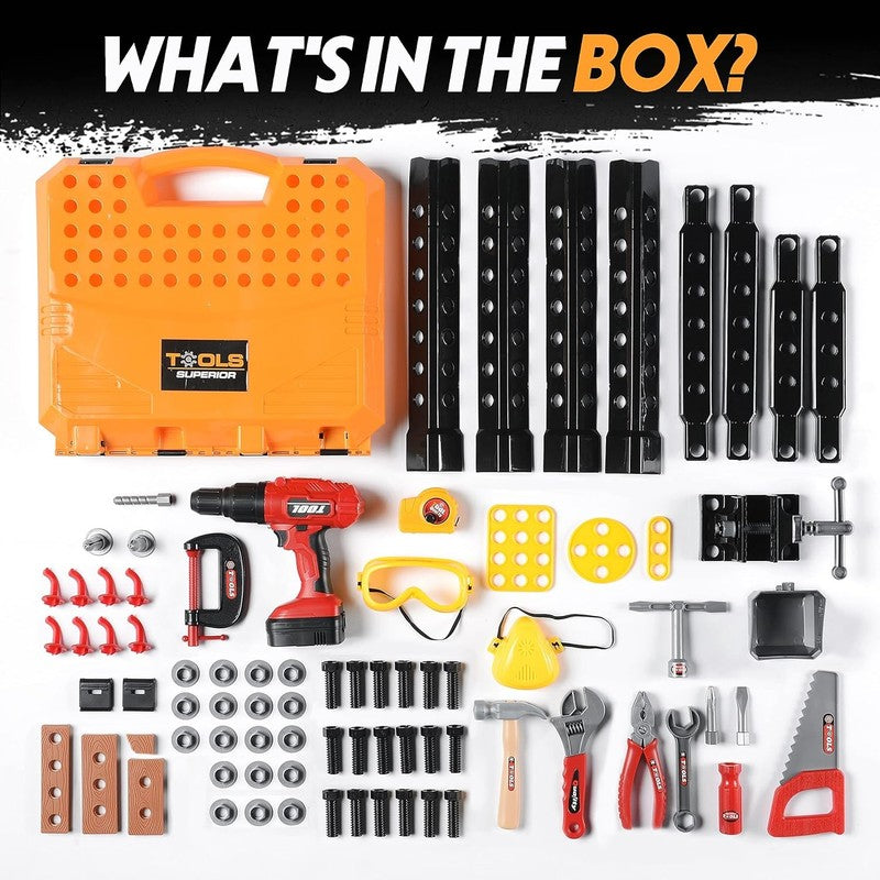 82Pcs Kids Tool Bench Toy for Age 2-4 - Construction Kid Tool Set Toddler Workbe1