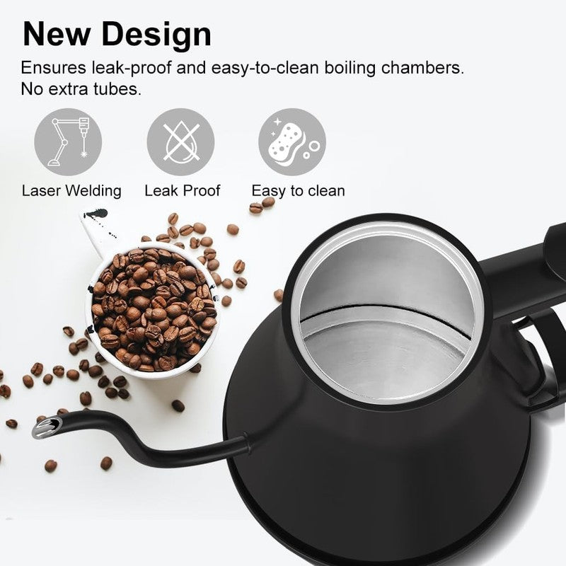 Onlicuf Gooseneck Electric Kettle 0.8L Matte Black Auto Off BPA Free Coffee2