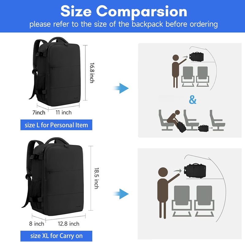Travel Laptop Backpack for Men Women, Airplane Approved Travel Backpack Suitcase6