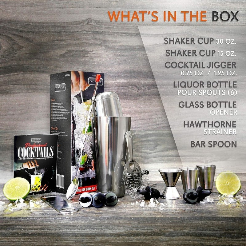 Mixology Bartender Cocktail Shaker Set - Includes 15 & 30 Oz Stainless Steel Sha7