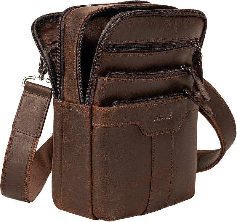Leather Messenger Bag Men Small Sling Shoulder Crossbody Man Purse Pack3