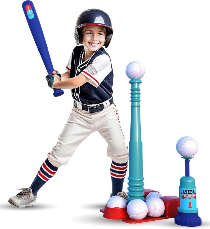 Kids T-Ball Set – Adjustable Batting Tee, 6 Balls & Pitching Machine8