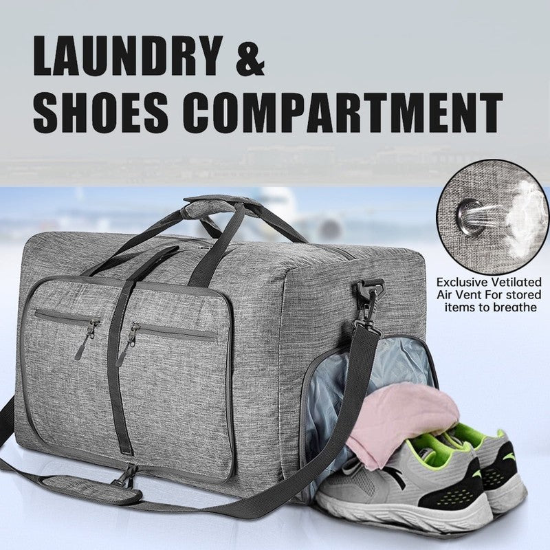 28" Largetravel Duffle Bag for Men, 80L Foldable Travel Duffel Bag with Shoes Co3