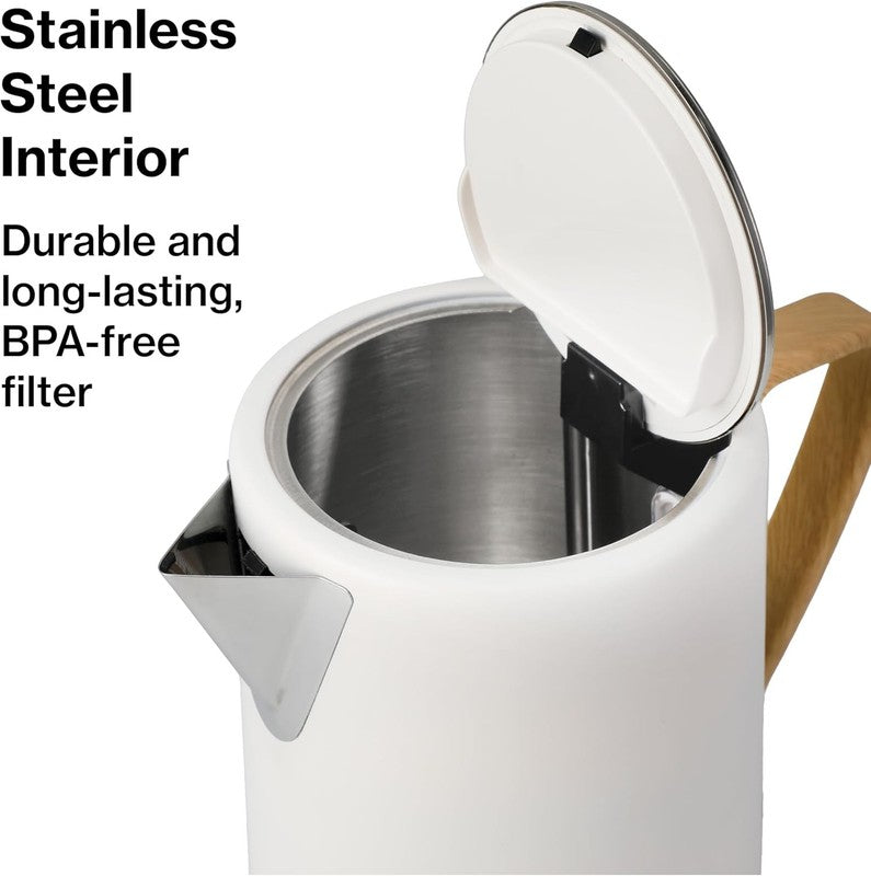 Electric Kettle 1.7L 1500W Stainless Steel Fast Boil Auto Shut Off LED White6