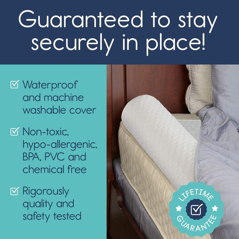 Inflatable Bed Rail for Toddlers | 2-Pack Portable Bumpers with Washable Cover3