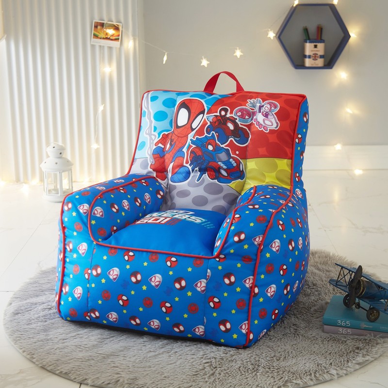 Spidey and Friends Blue Square Bean Bag Chair, Polyester1