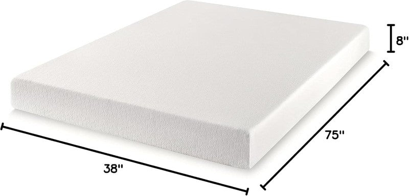 8 Inch Twin Mattress Bed-In-A-Box, Green Tea Memory Foam, White1