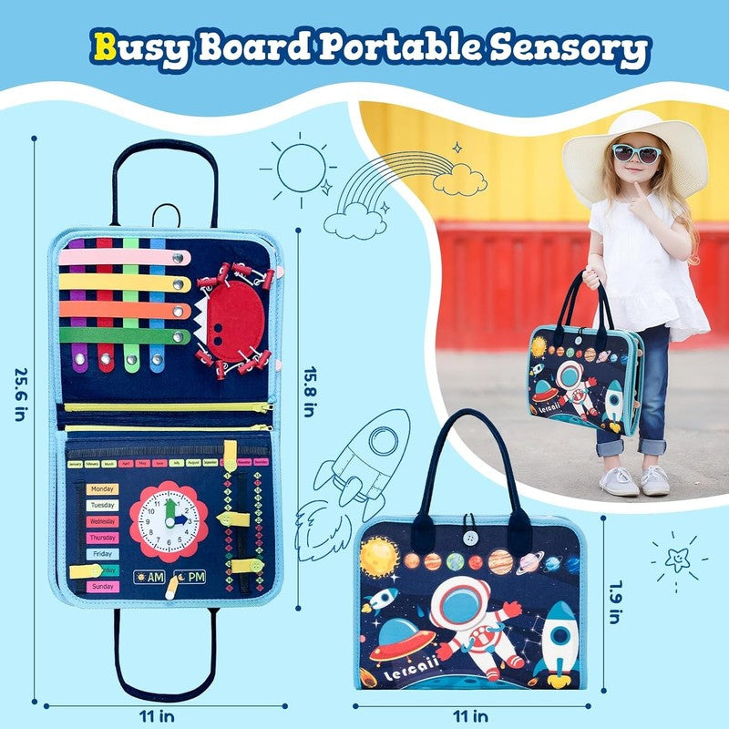 Montessori Toddler Busy Board Book Sensory Travel Learning Toy Fine Motor Skills5