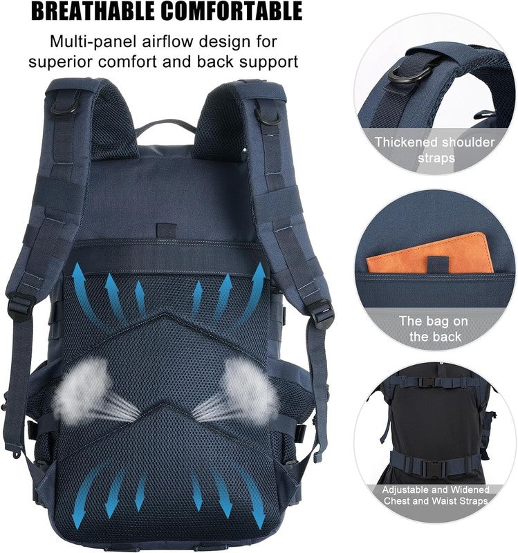 50L Military Tactical Backpack MOLLE Army Assault Bug Out Bag Water Resistant Br3