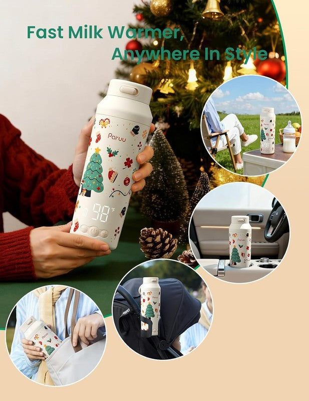 Portable Baby Bottle Warmer Fast Heat 7 Temp 12oz Travel Beige8