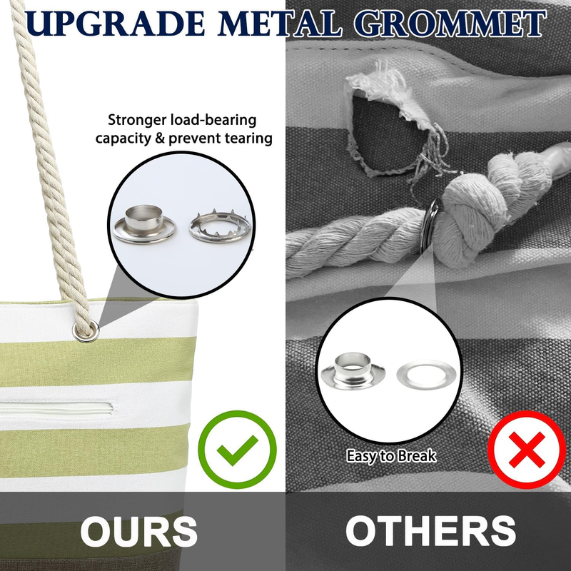 Beach Tote Bag Waterproof Sandproof Large Canvas Travel Pool Bag6