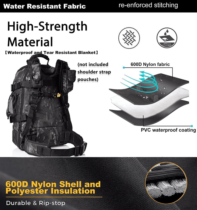 Expandable 40 64L Tactical Backpack 3 Day Assault Rucksack Water Resistant Digit4
