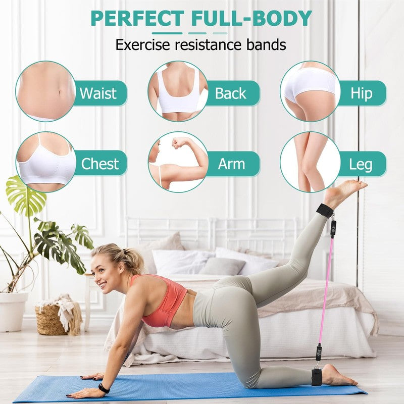 Pilates Bar Kit with Resistance Bands,Pilates Bar with Stackable Bands Workout E5