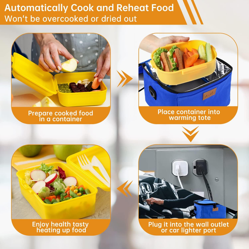 Portable Electric Lunch Box 12V/24V/110V Food Warmer Blue4