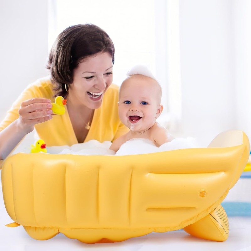 Inflatable Baby Bathtub – Portable Infant Tub with Anti Slip Saddle Seat5
