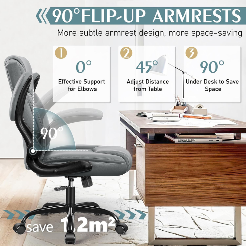 PU Leather Office Chair Ergonomic Swivel Desk Gaming Chair Wheels3