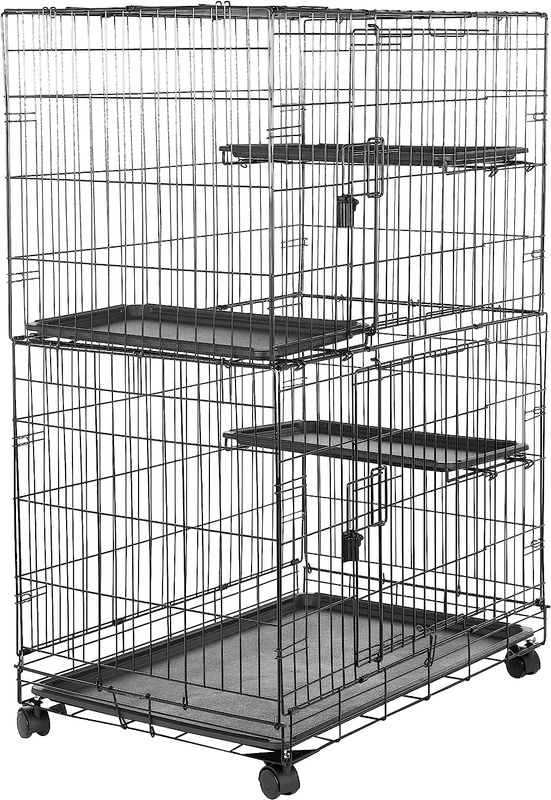 Large 3 Tier Cat Cage Playpen Crate Kennel 35.8x22.4x50.6 Black7