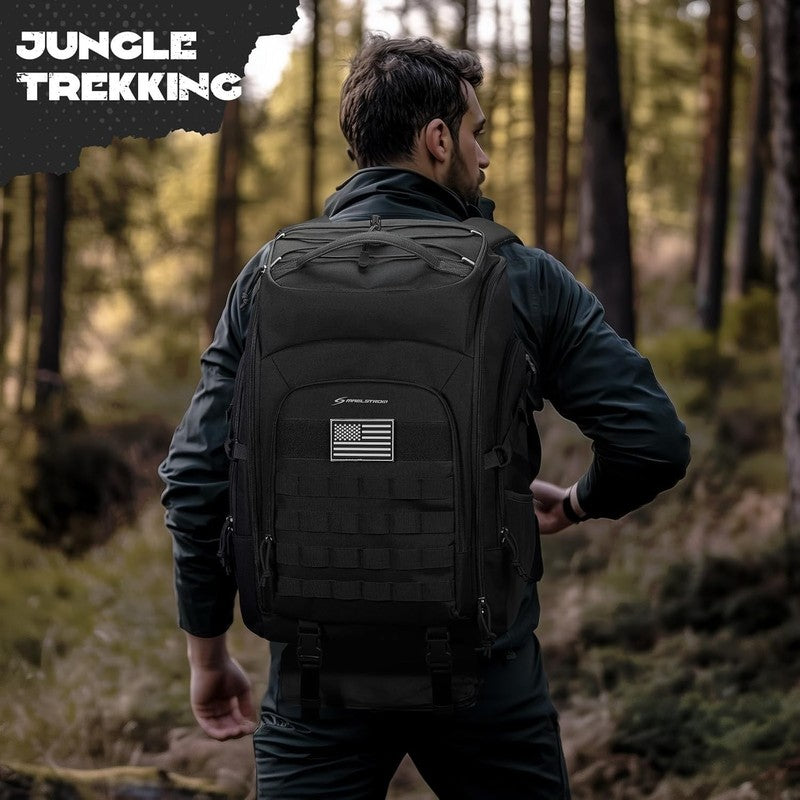 Tactical Backpack 40L Men Water Resistant Hiking Camping Gym Molle Black5