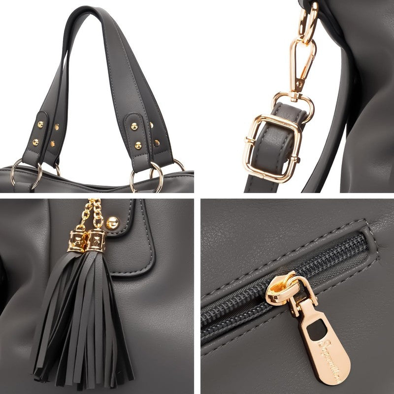 4Pc Women’s Handbag Set Shoulder Top Handle Satchel Hobo Tote Purse3