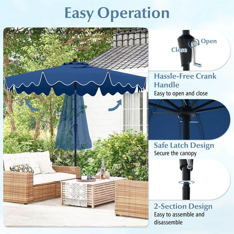 9FT 2-Tier Patio Umbrella – Sun-Protective Market Table Umbrella, Navy7