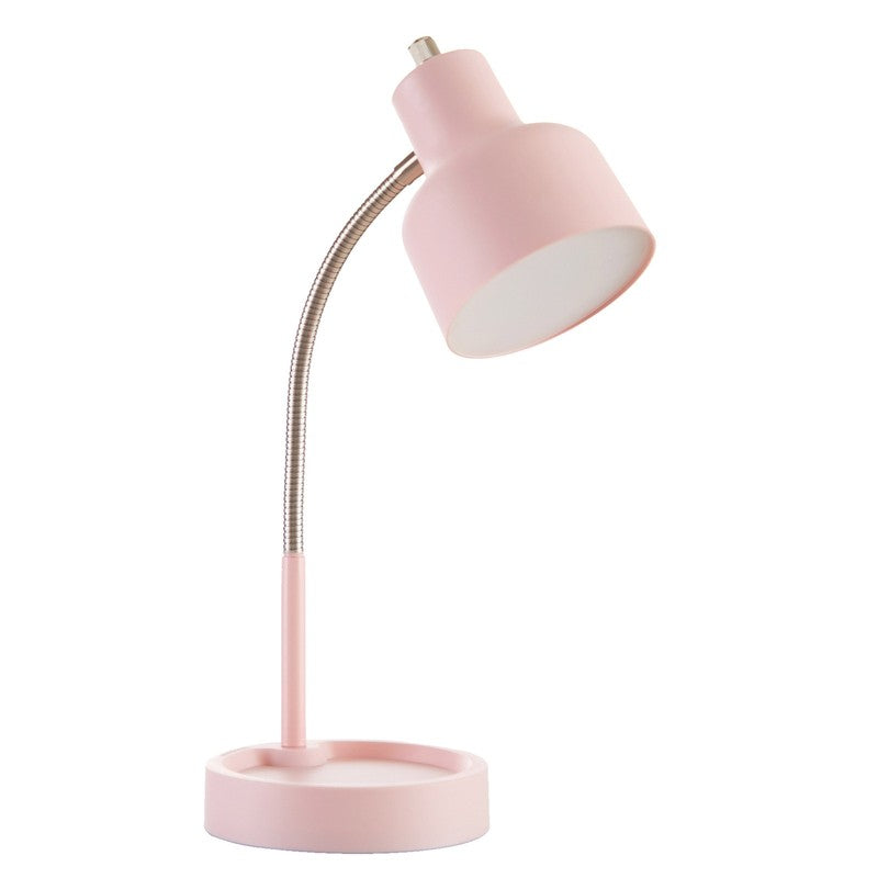 Modern LED Desk Lamp Organizer Base AC Outlet Blush Pink0