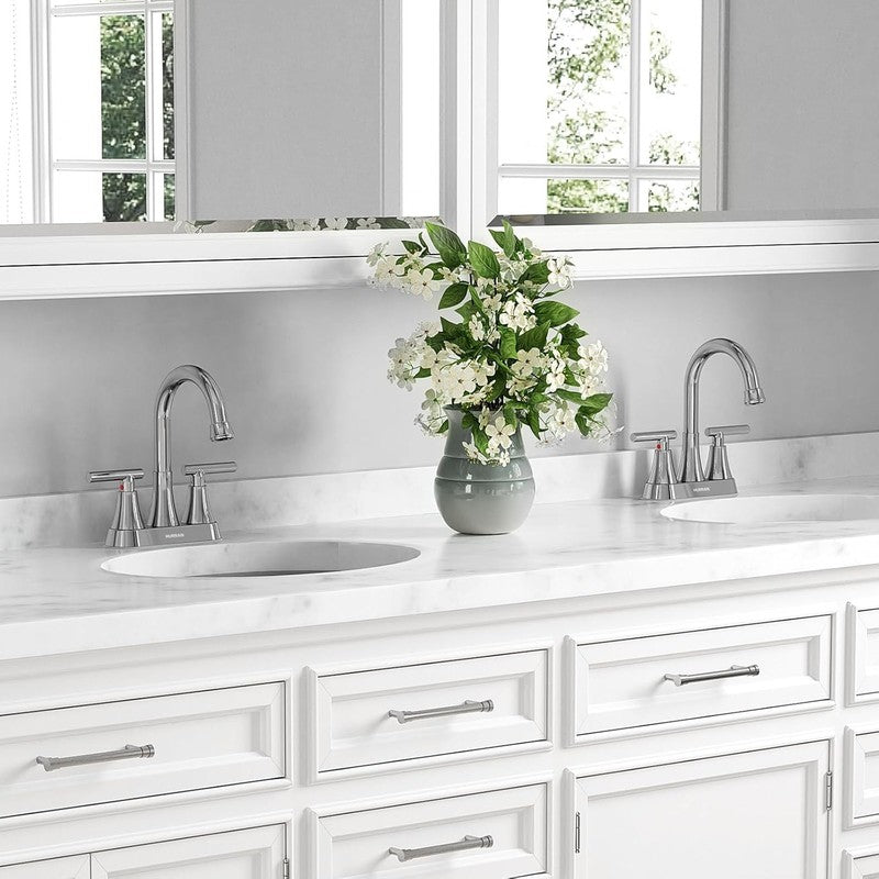 2 Pack Chrome Bathroom Sink Faucet 4" Centerset w/ Drain & Supply Hoses6