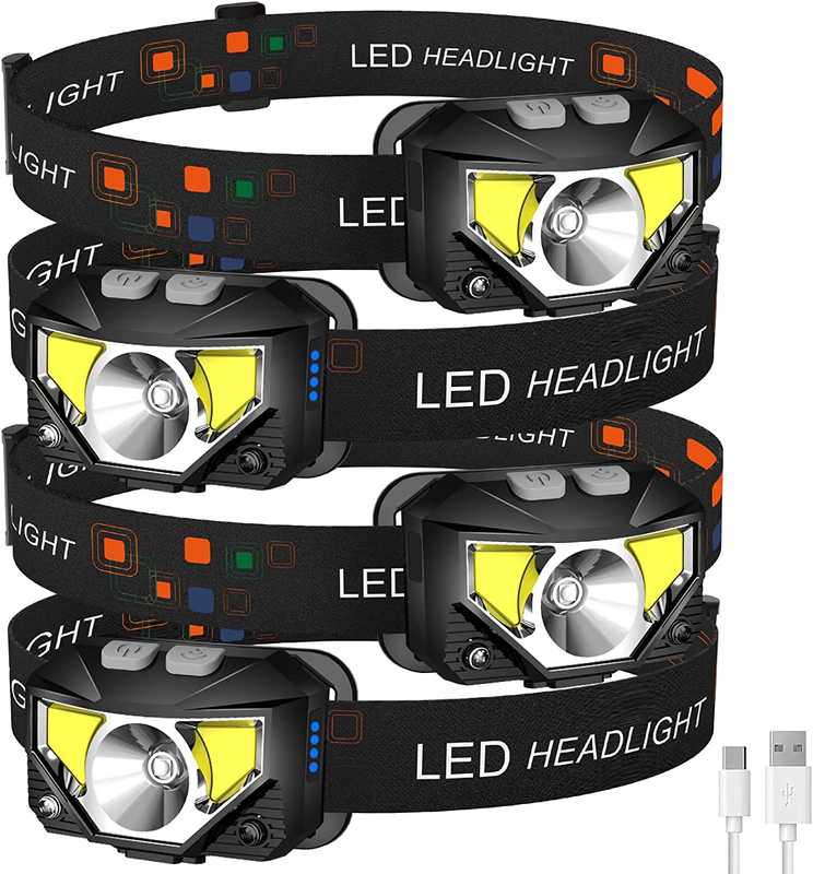 Ultra Bright 4-Pack LED Headlamp Flashlight with Motion Sensor & 8 Modes6