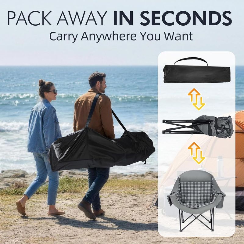 Oversized Camping Chair 2PK Heavy Duty Padded XL Outdoor Folding Lawn Chair6