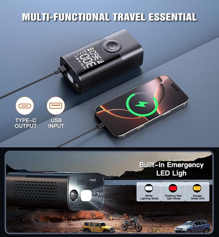 Portable Cordless Tire Inflator with Digital Gauge, 150PSI Fast Inflation5