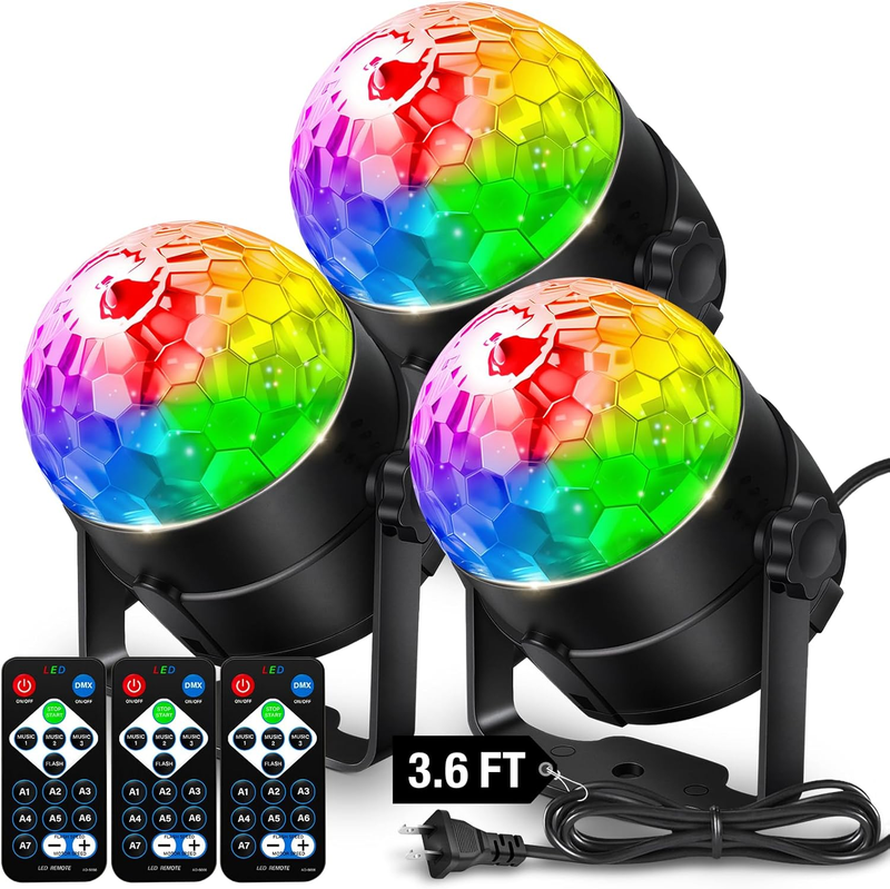 Disco Ball DJ Party Lights Sound Activated with Remote Control Strobe Lamp 7 Mod9