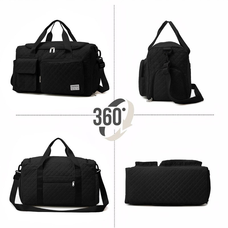 Travel Gym Duffel Tote Wet Pocket Shoe Storage Black7