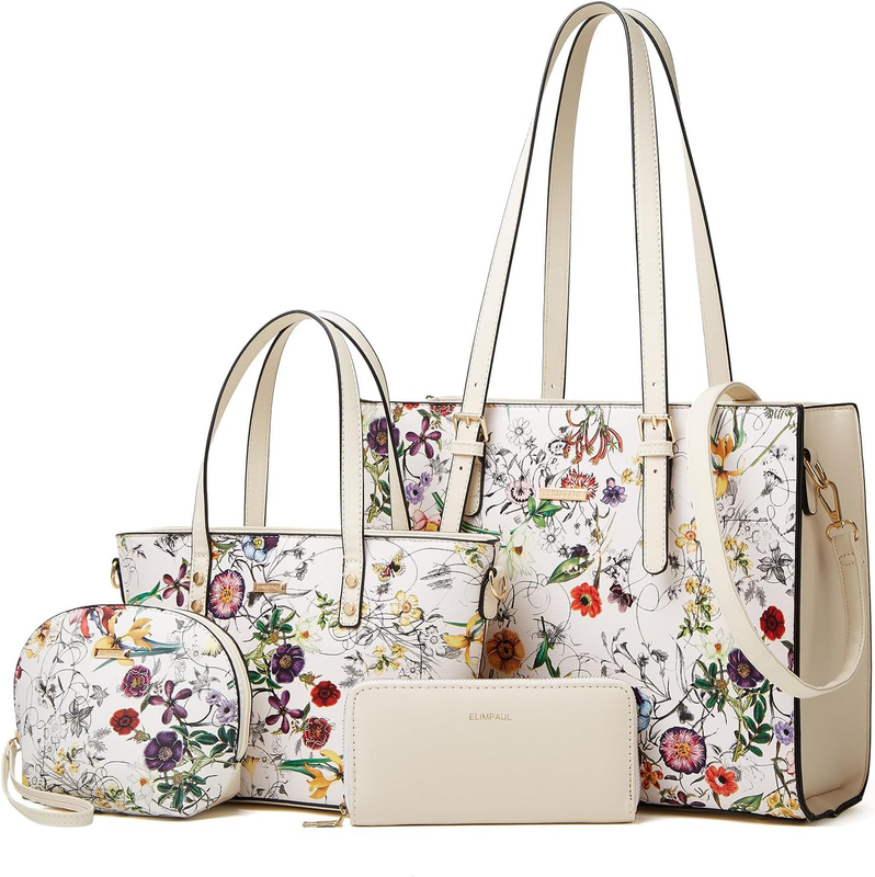 Women Fashion Synthetic Leather Handbag Set 4PCS Tote Shoulder Satchel Purse6