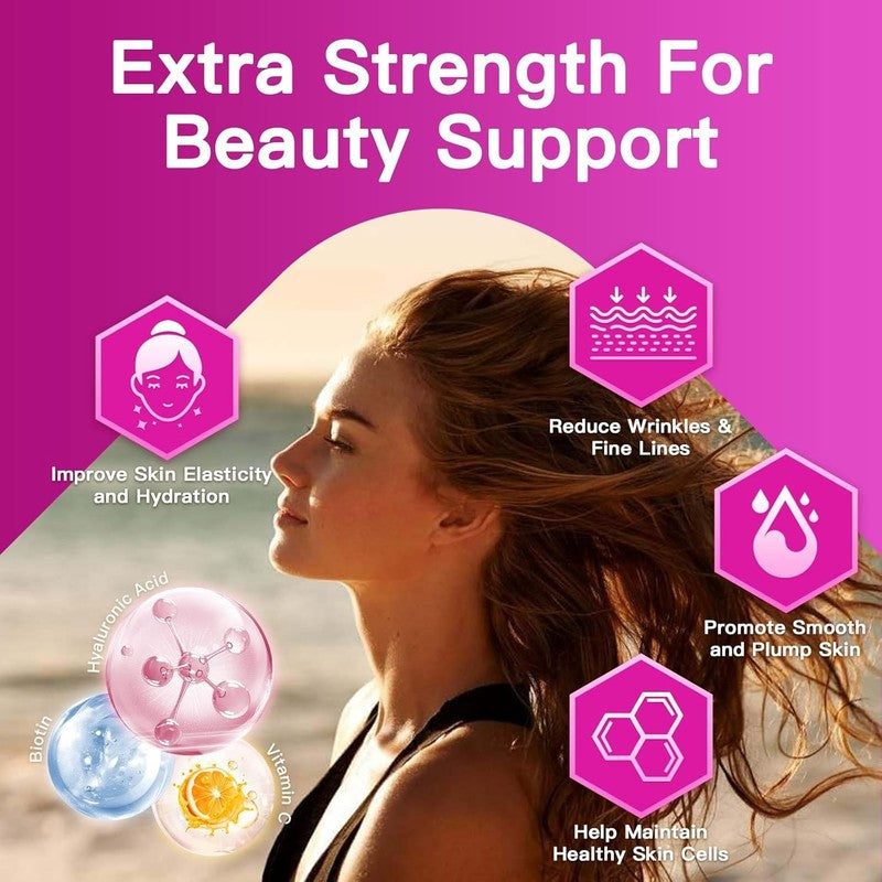 Multi Collagen Peptides Powder with Hyaluronic Acid, Biotin & Vitamin C3