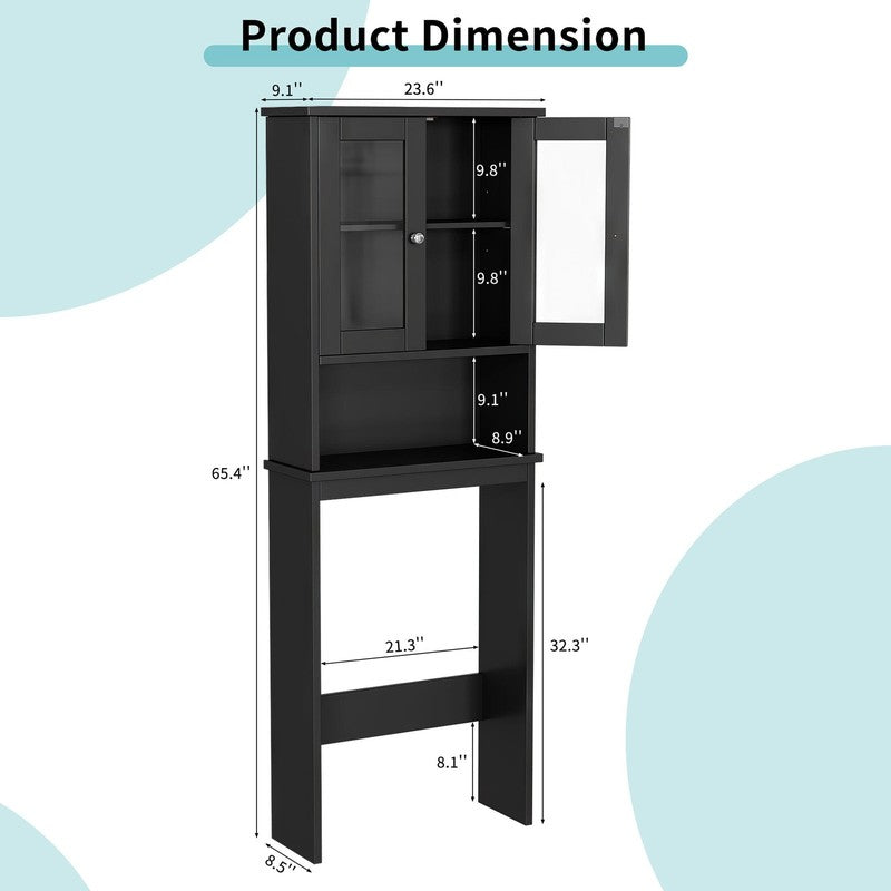 over the Toilet Storage Cabinet Bathroom Shelves Organizer Space Saver Freestand3