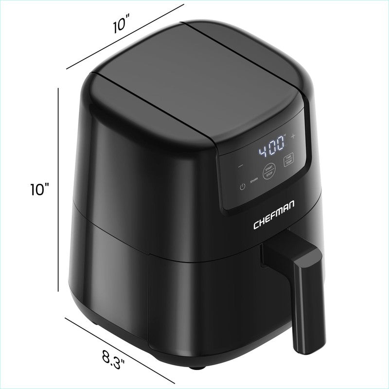 2 Qt Compact Air Fryer W/ Digital Display and Shake Reminder - Black2