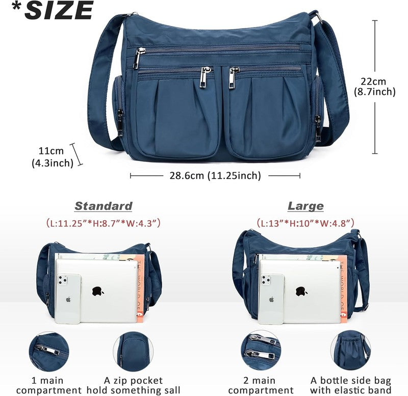 Women Crossbody Purse Waterproof Nylon Shoulder Bag Lightweight Travel Handbag2