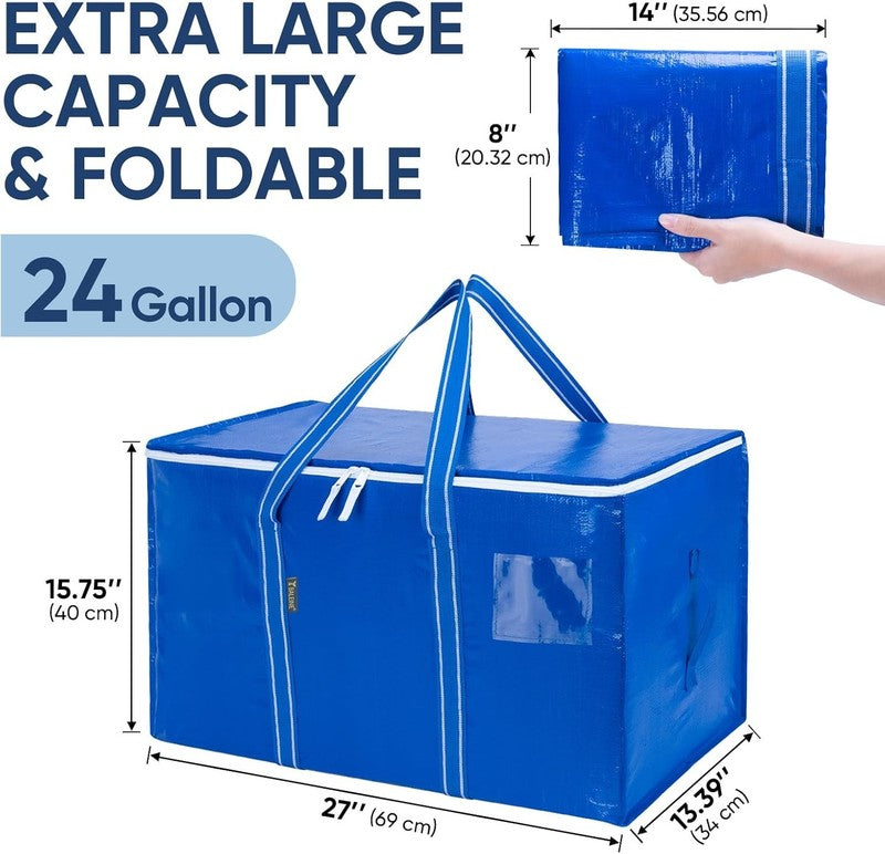 6-Pack Oversized Moving Bags with Reinforced Handles, Heavy-Duty Storage Tote fo1
