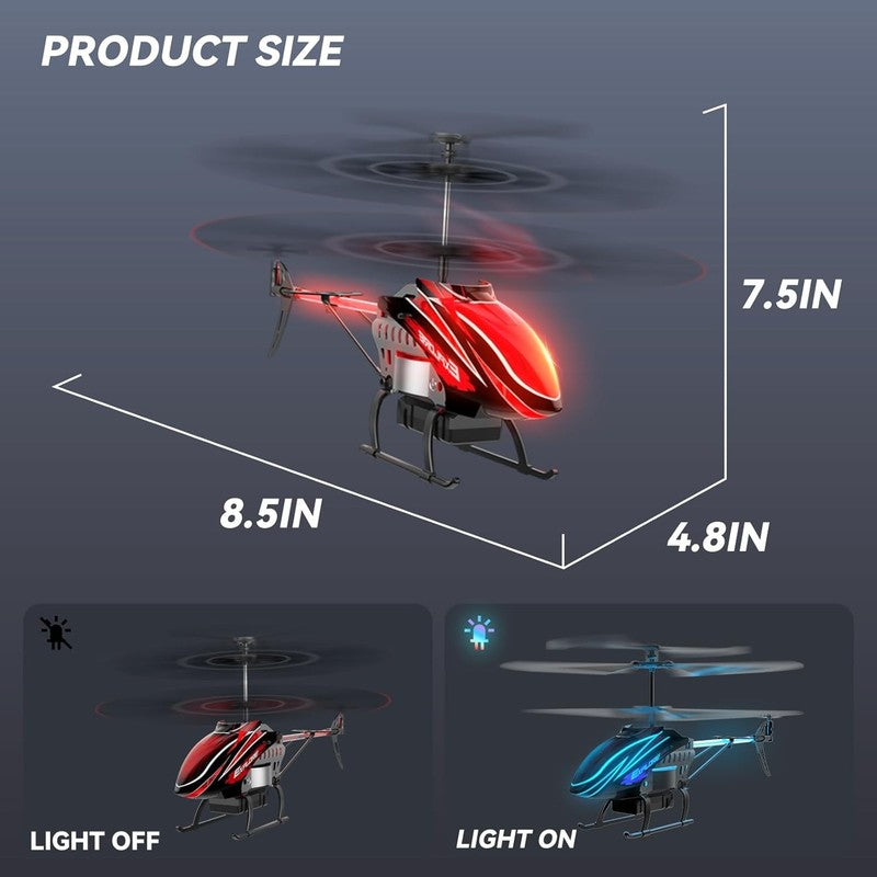 Remote Control Helicopter Kids Toy 30Mins Flight 2 Batteries LED Lights5