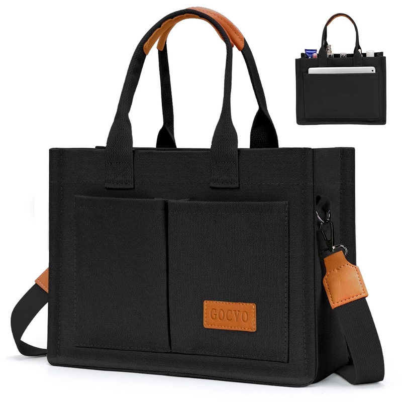 Canvas Tote Bags for Women, Large Multi Pocket Handbags for Woman, Crossbody Can8