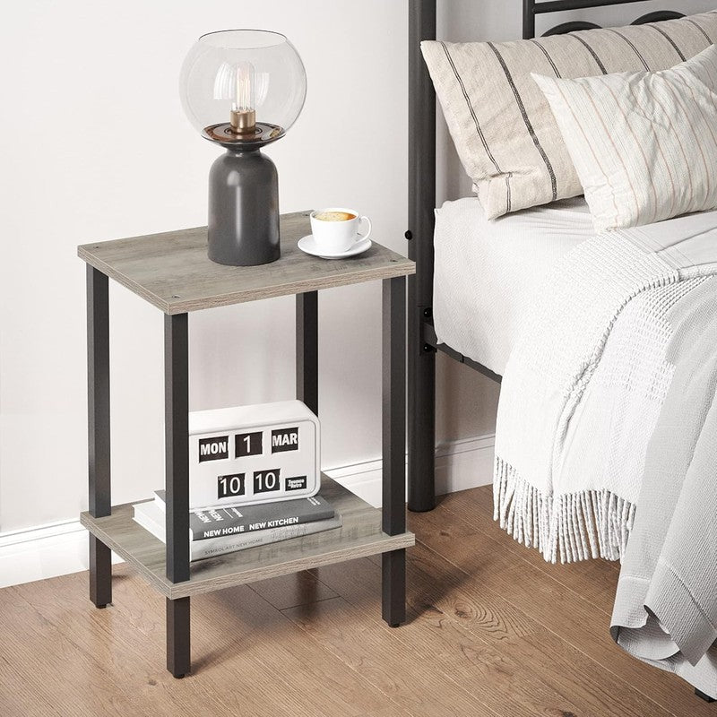 Set of 2 End Tables 2 Tier Side Tables Nightstand Sofa Table for Living Room8