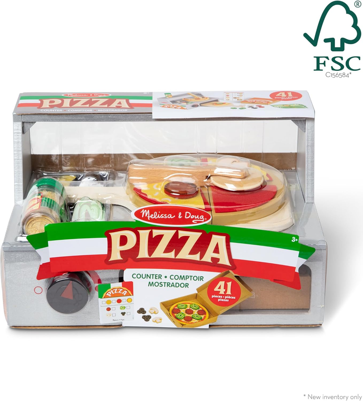 Top & Bake Wooden Pizza Play Set 41 Pc Pretend Food Toy Kids 3+ FSC Certified5