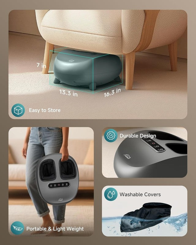 Shiatsu Foot Massager w/ Heat Compression Remote Deep Kneading Size 145